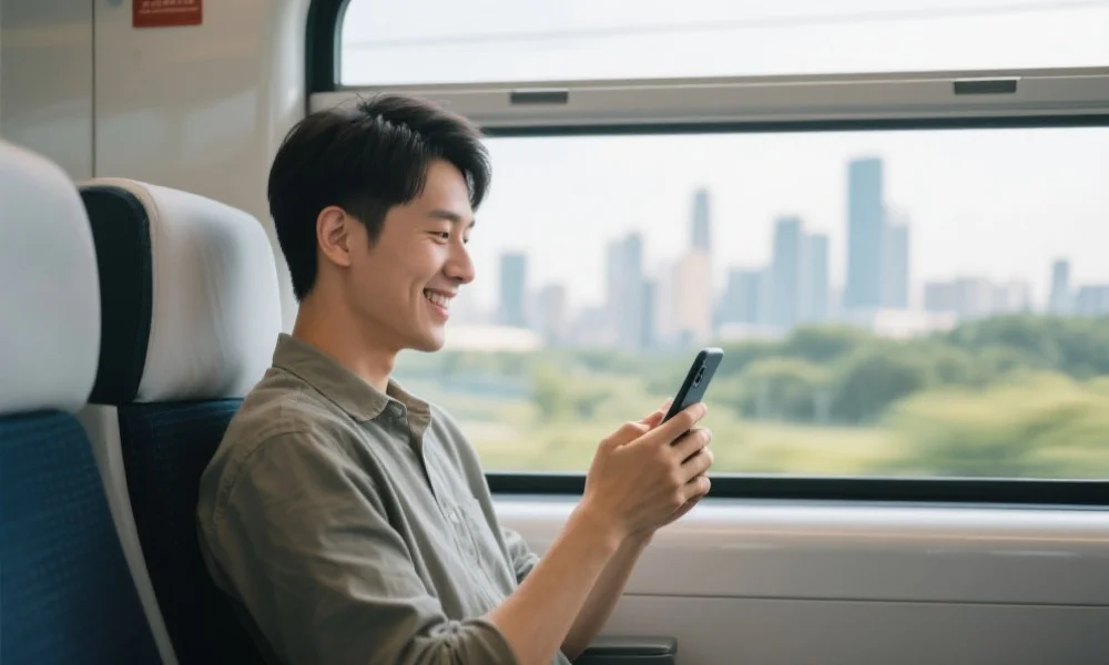 在路上使用手机App的便捷性